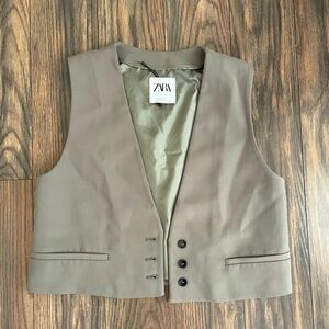 Zara greenish-gray vest size S